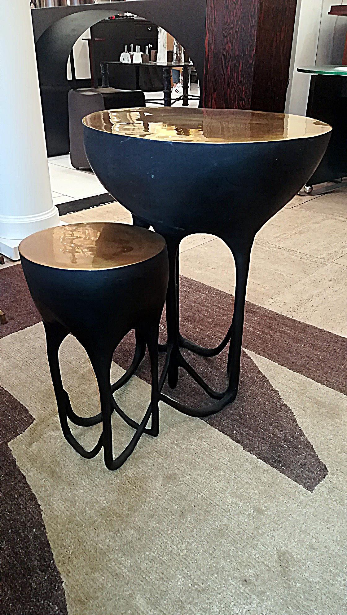 Double Top Bronze Side Table 8