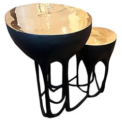 Double Top Bronze Side Table