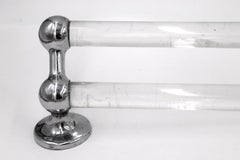 Double Towel Bar Rack w/ Lucite Bars and Chrome Plated Hardware