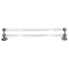 Vintage Double Towel Bar Rack w/ Lucite Bars and Chrome Plated Hardware