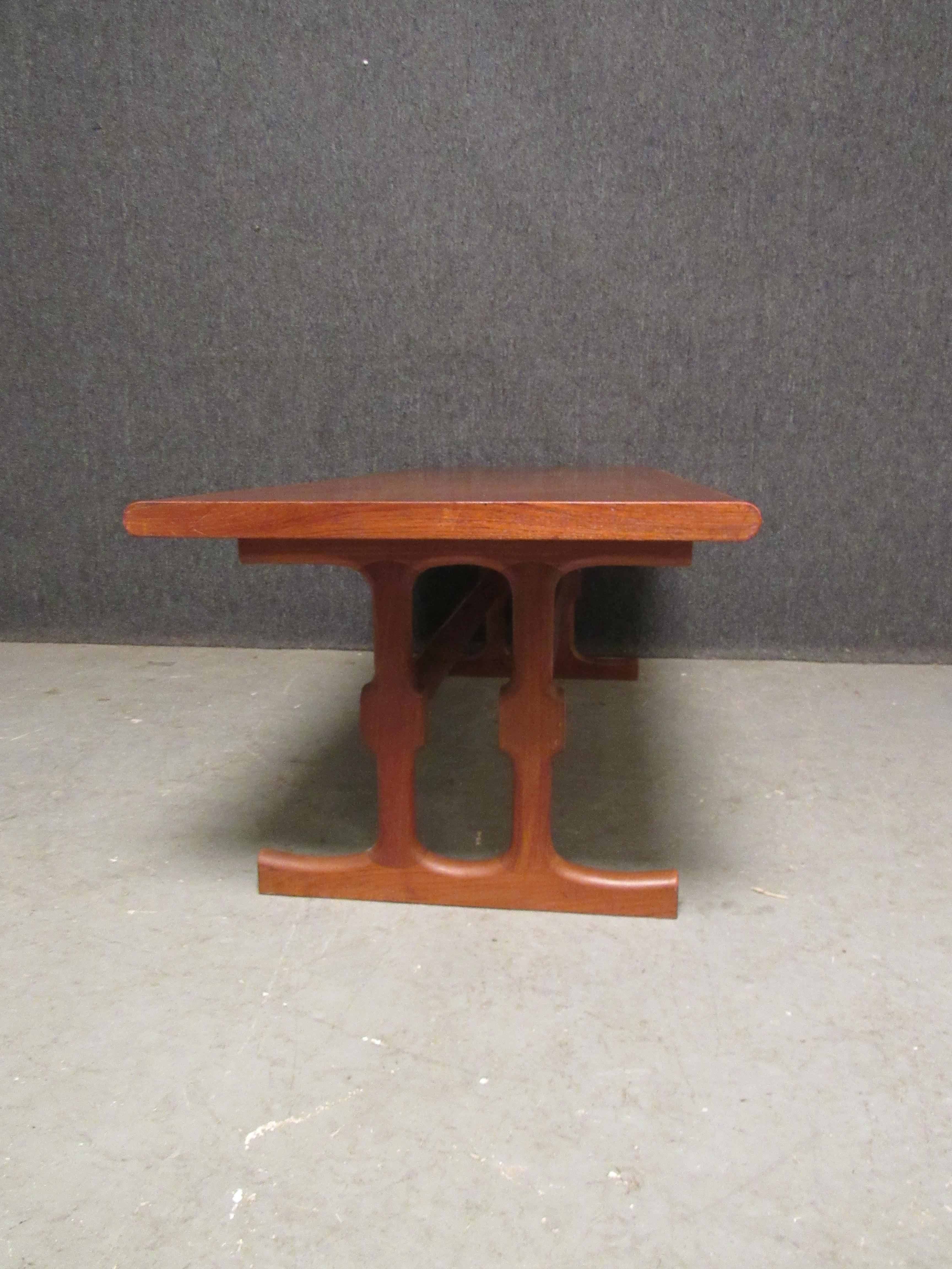 20th Century Double Trestle Danish Teak Coffee Table by CFC Silkeborg For Sale