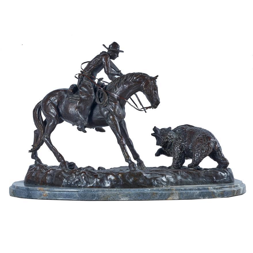 Presented is a bronze sculpture, entitled 