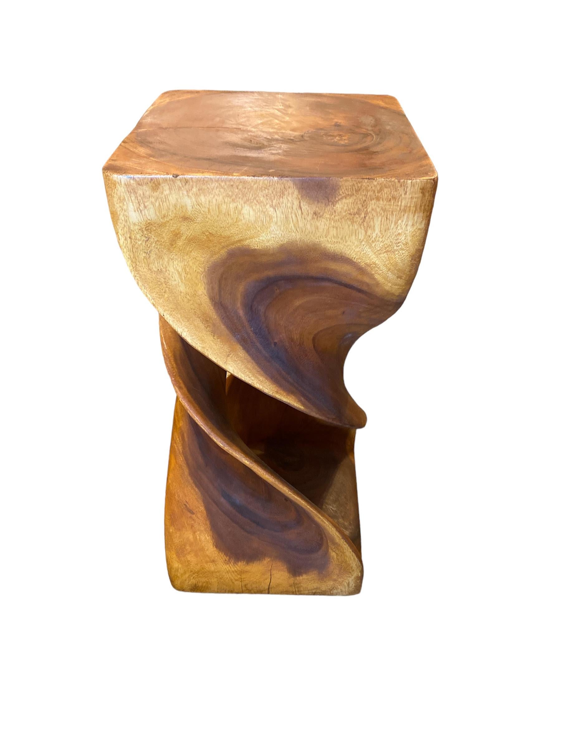 Double Twist Hand Carved Chamcha Wood 1