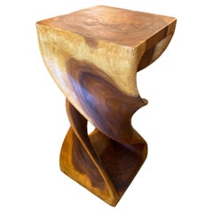 Double Twist Hand Carved Chamcha Wood