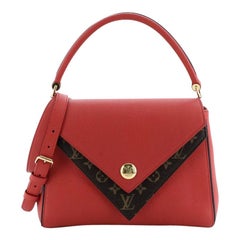 Double V Handbag Calfskin and Monogram Canvas