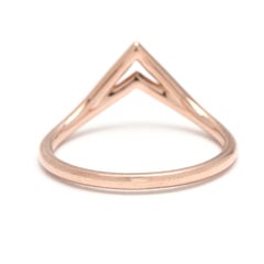 Double V Ring, 10k Rose Gold, Ring Size 5, Stackable, Band Ring