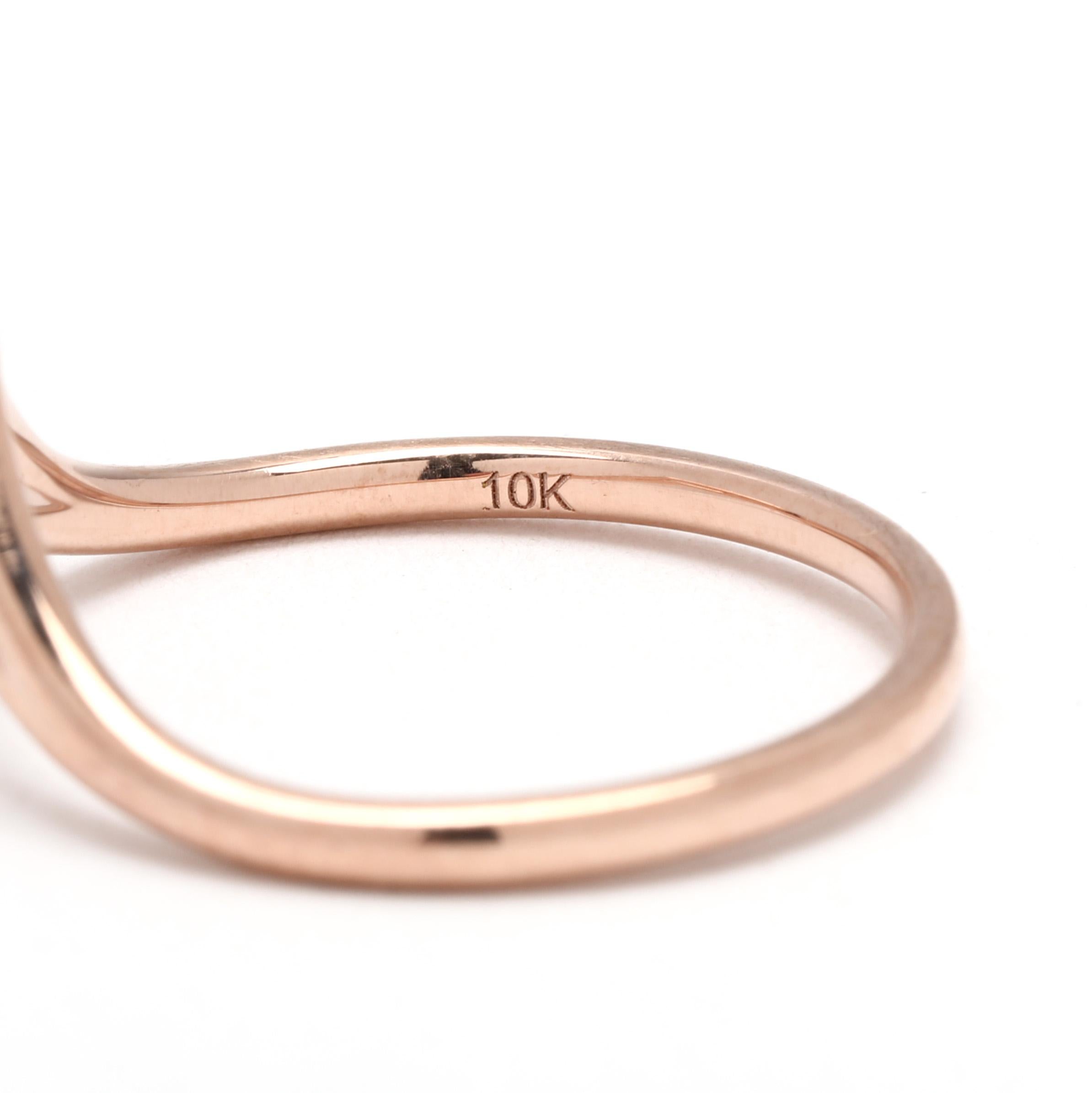 Bague à double V, or rose 10 carats, taille de bague 5, empilable Unisexe en vente