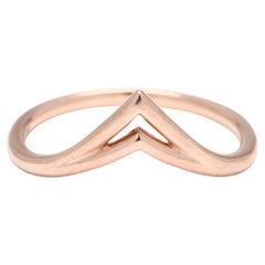 Bague à double V, or rose 10 carats, taille de bague 5, empilable