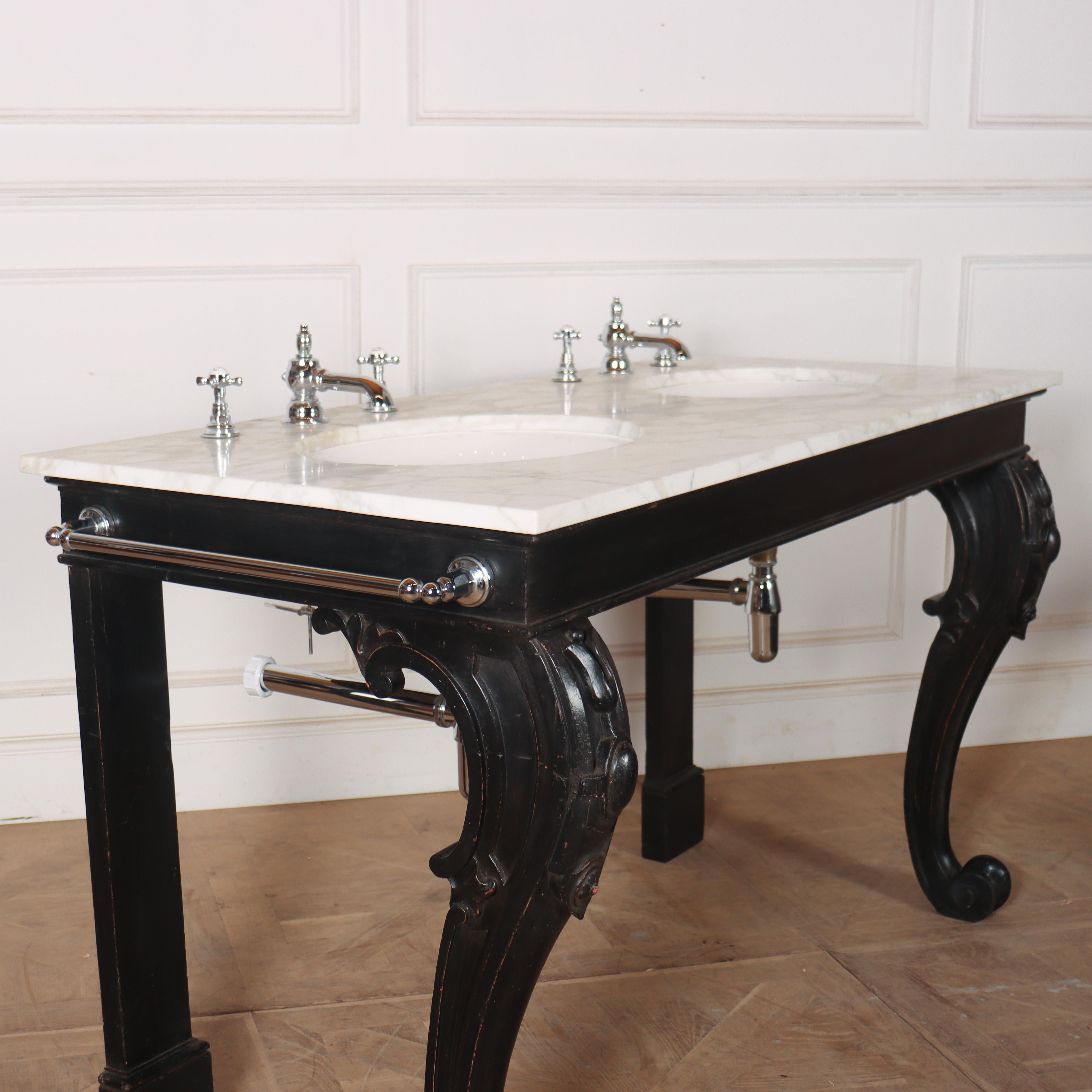 19th Century Double Basin Vanity Console For Sale