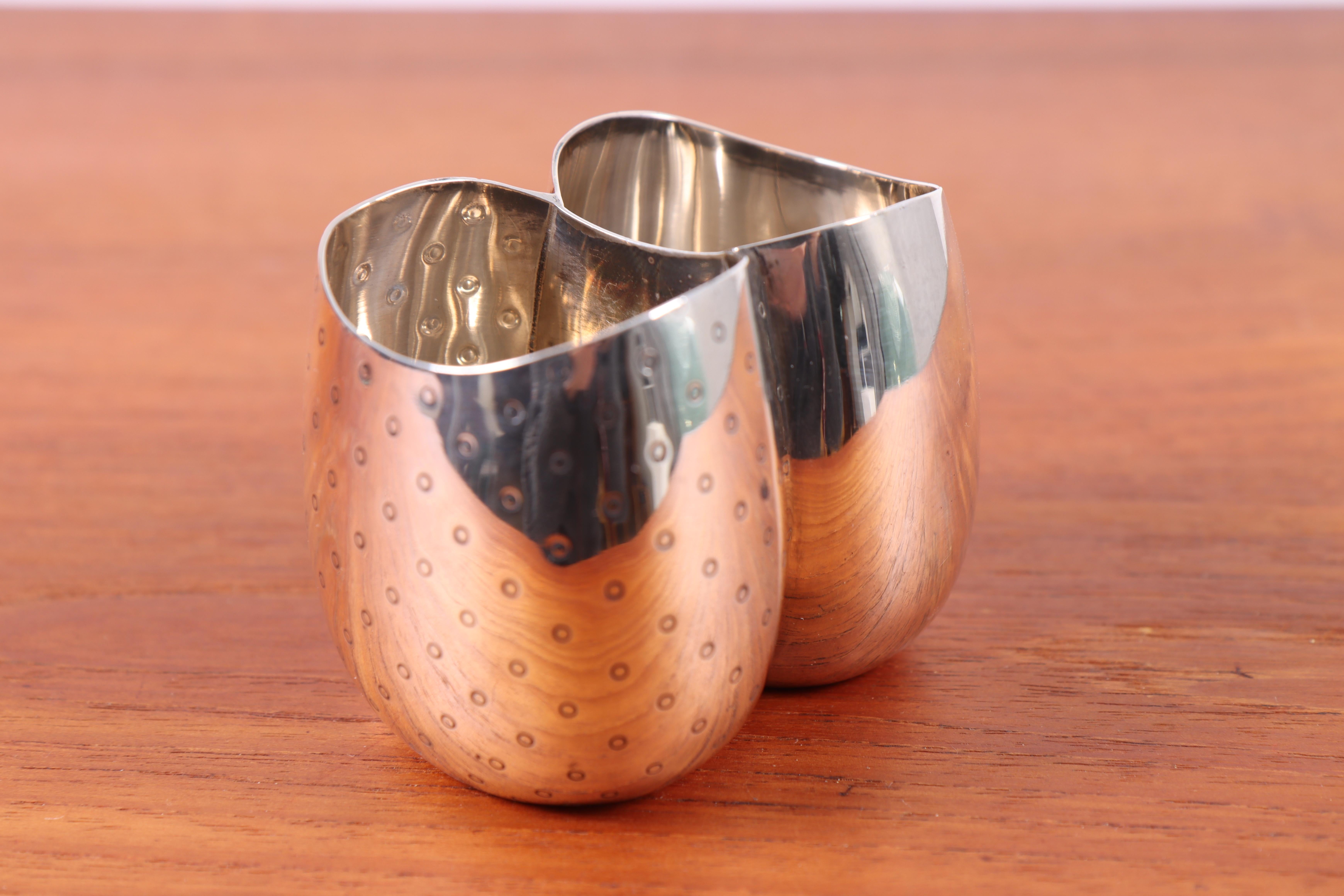 Mid-Century moderno Vaso doppio in argento Sterling disegnato da Tove & Edvard Kindt-Larsen, anni '40 in vendita