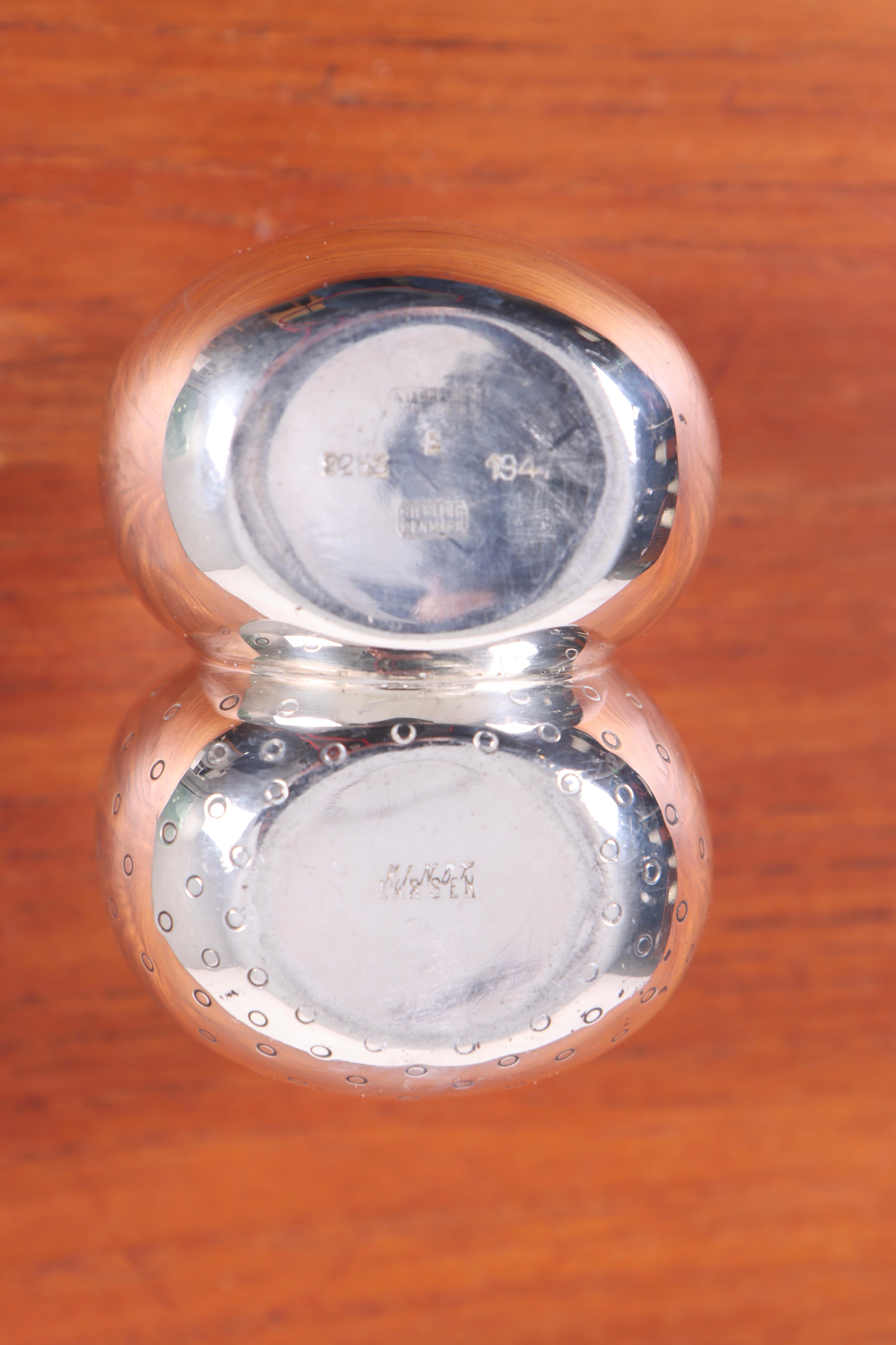 Danese Vaso doppio in argento Sterling disegnato da Tove & Edvard Kindt-Larsen, anni '40 in vendita