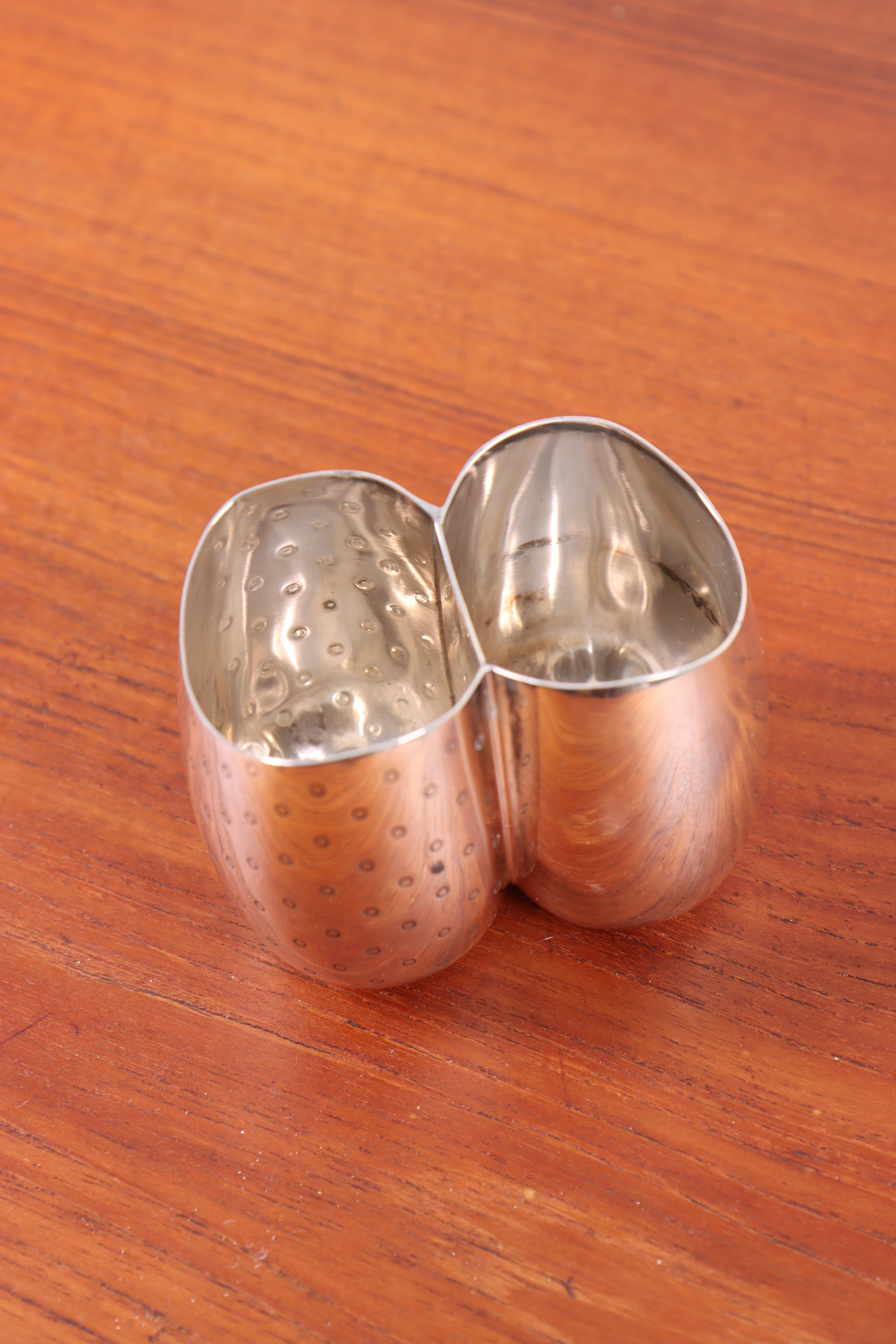 Vaso doppio in argento Sterling disegnato da Tove & Edvard Kindt-Larsen, anni '40 In condizioni buone in vendita a Lejre, DK
