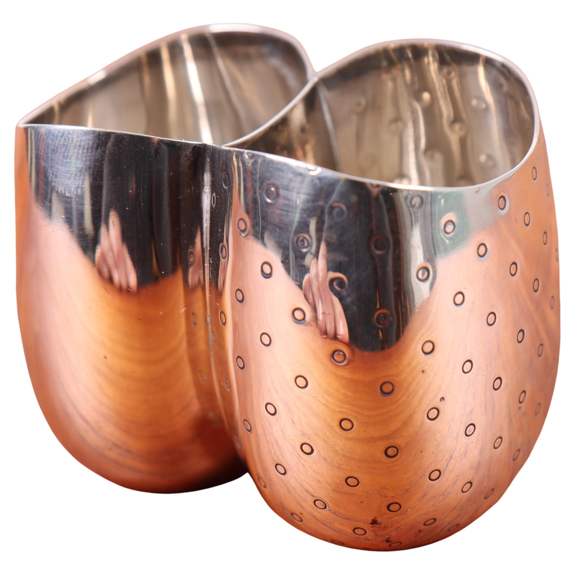Vaso doppio in argento Sterling disegnato da Tove & Edvard Kindt-Larsen, anni '40 in vendita