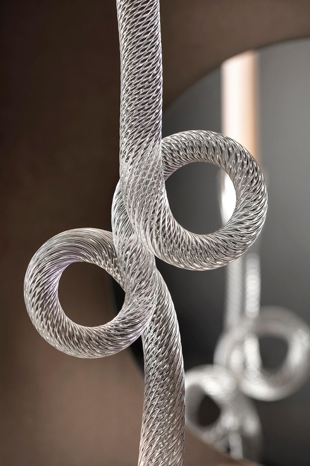 Double Venetian Knot Murano Glass Candleholder by Aina Kari Posmoderno en venta