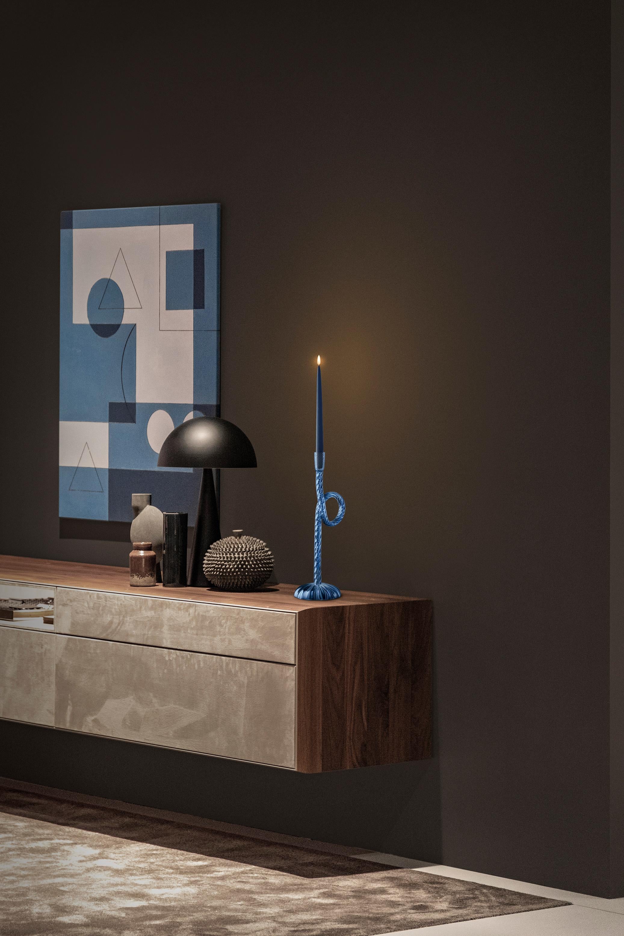 Double Venetian Knot Murano Glass Candleholder by Aina Kari Italiano en venta