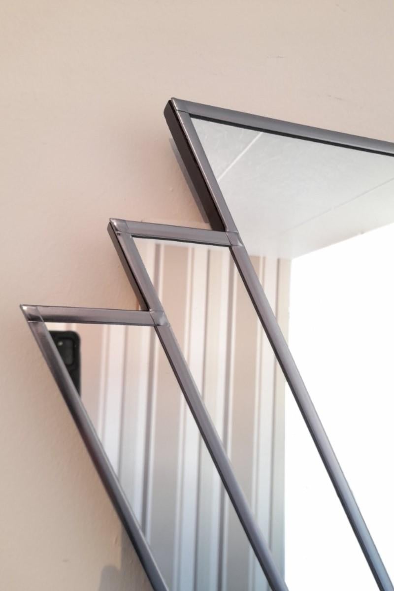 Britannique Double W Art Deco Mirror in Silver en vente