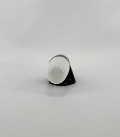 Double Wall Lamp by Wilhelm Wagenfeld Lindner 1958 Opaline and Black Porcelain