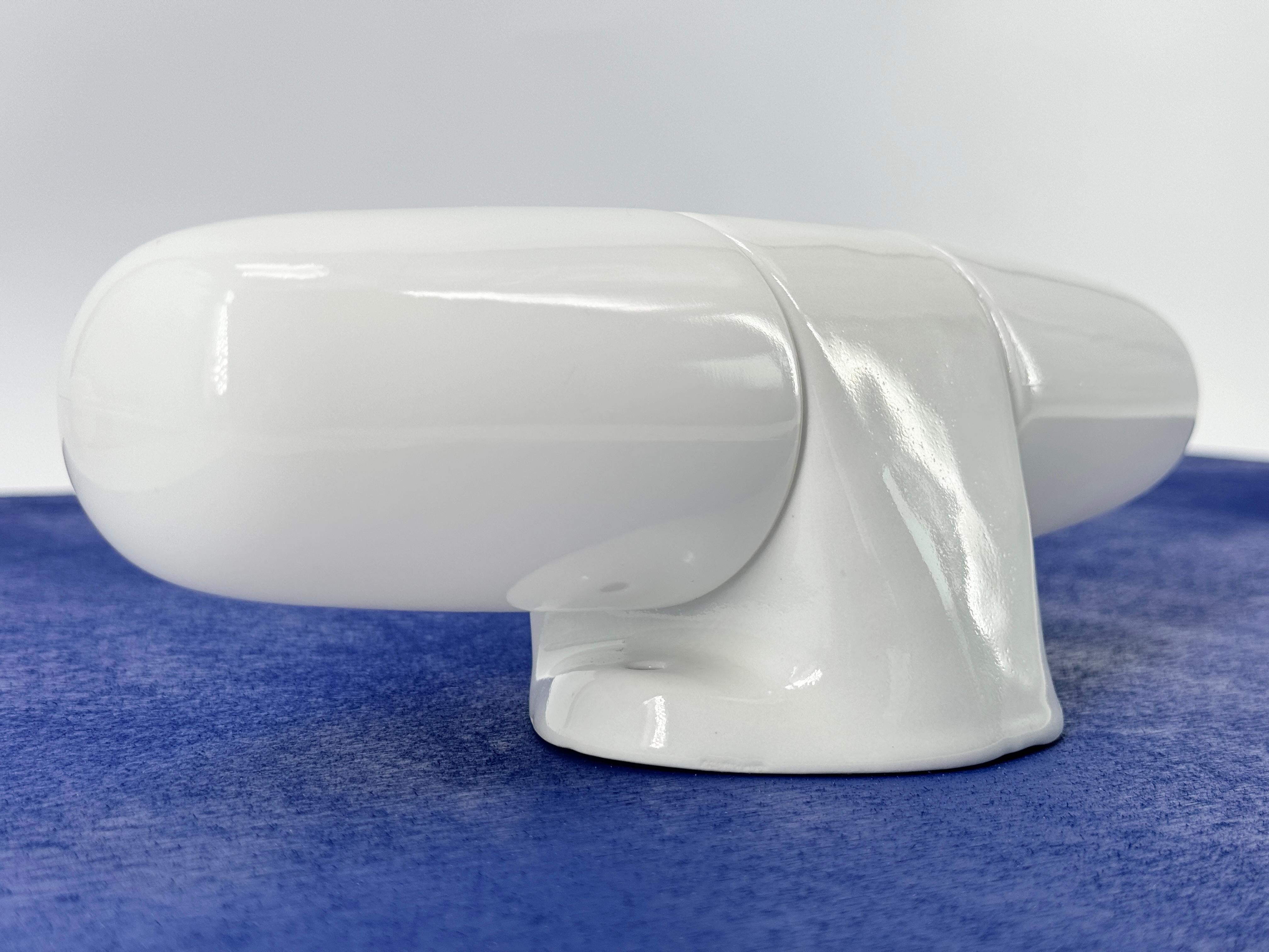 Doppelte Wandleuchte von Wilhelm Wagenfeld Lindner, Opal und weißes Porzellan, 1958 (Deutsch) im Angebot