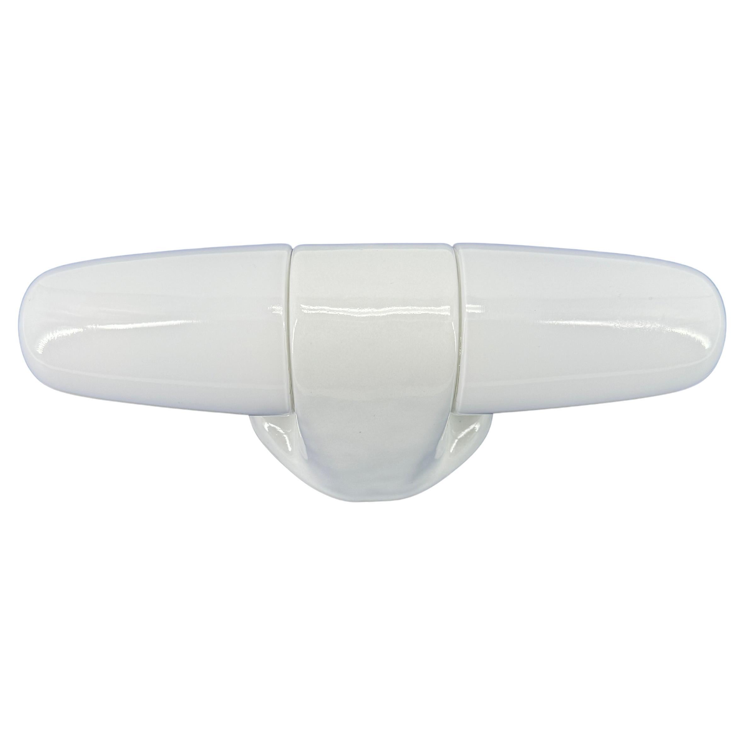 Aplique doble de Wilhelm Wagenfeld Lindner 1958 Porcelana opalina y blanca