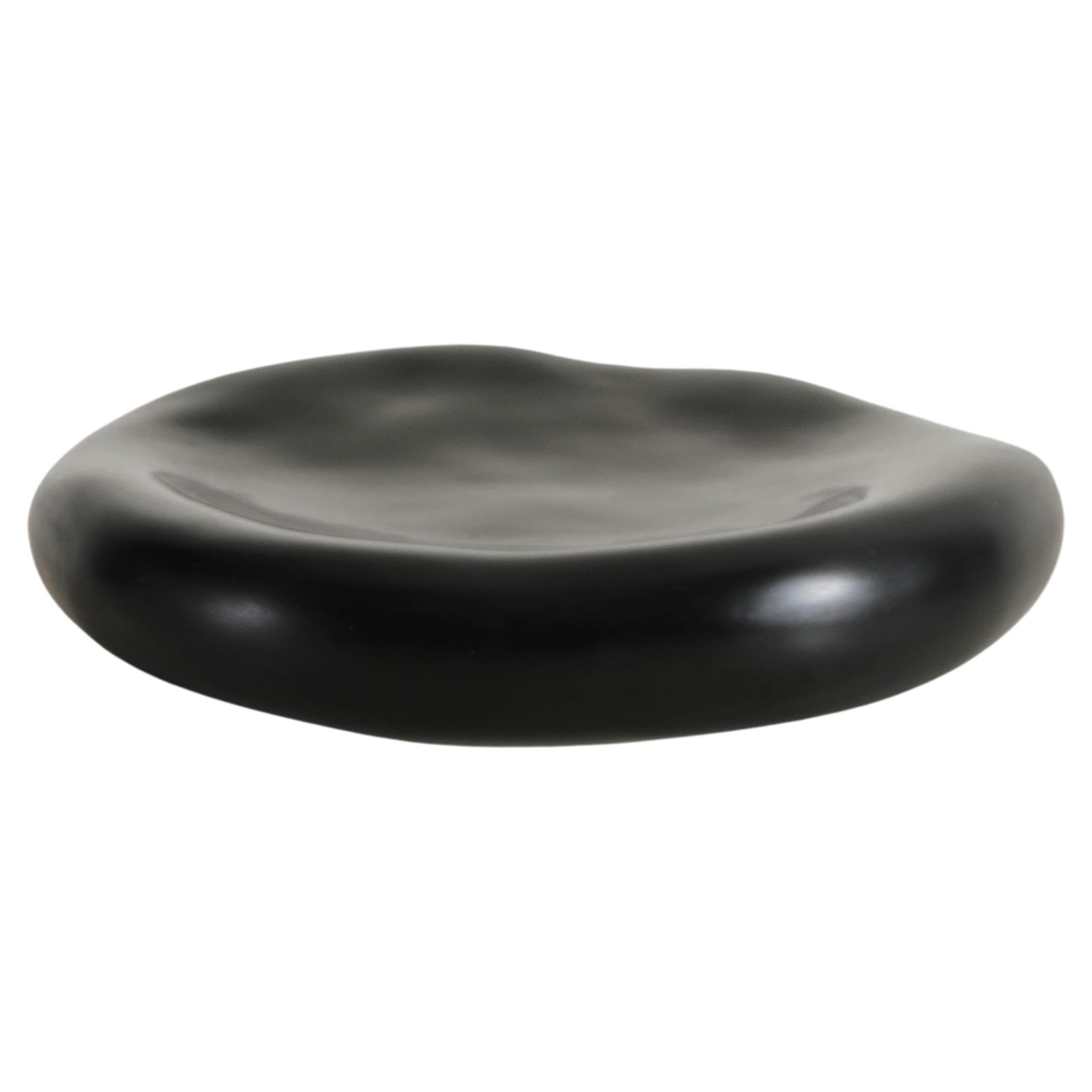 Double Wall Sui Platter in Black Lacquer by Robert Kuo, Limited Edition For Sale