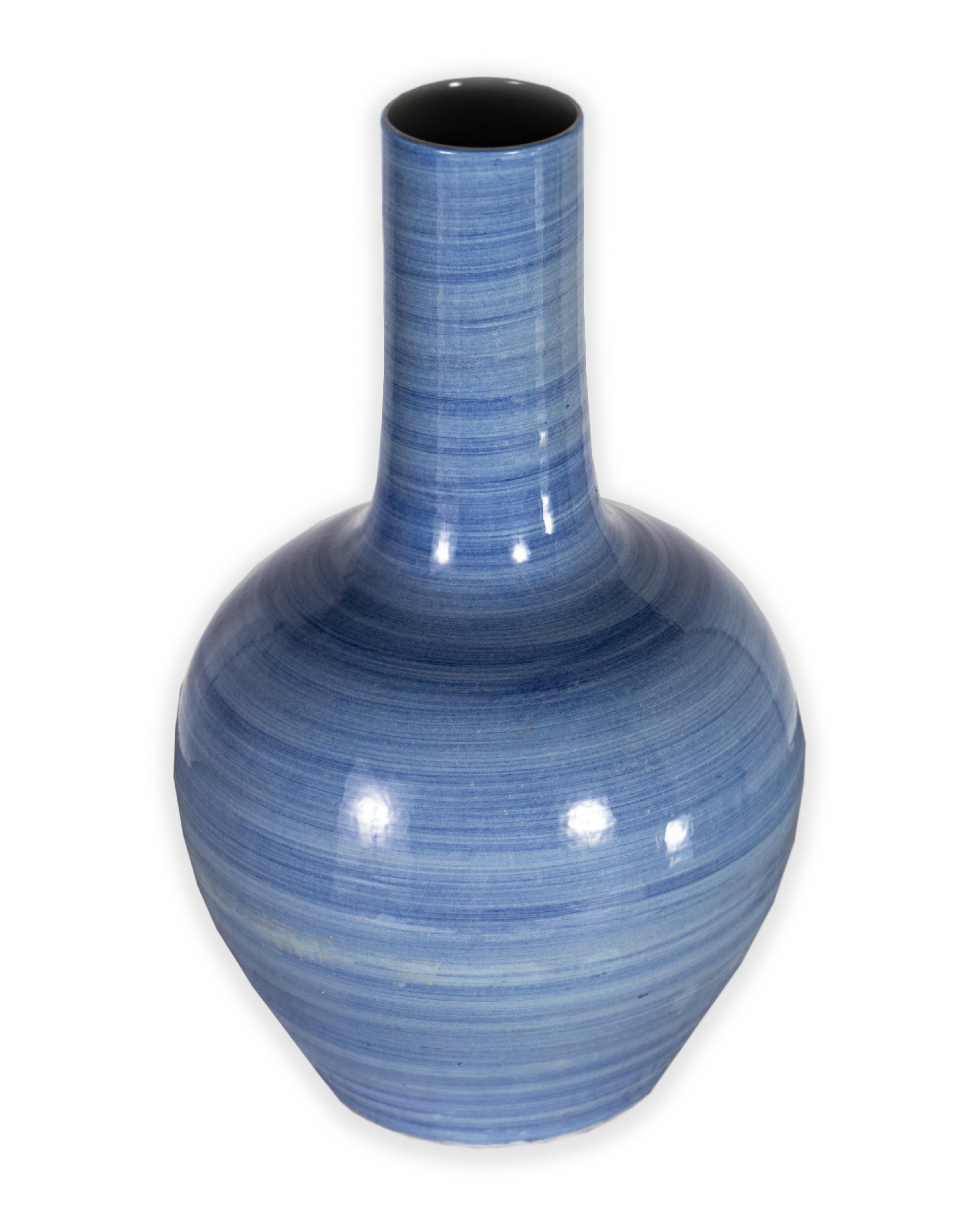 In the style of a Ming globular double wall vase. In a modern blue strié coloring. In my organic, contemporary, vintage and mid-century modern style.
Piece from our one of a kind Le Monde collection. 

 