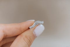 Double wave diamond wedding band