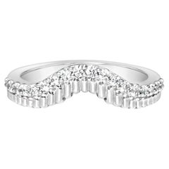 Double wave diamond wedding band