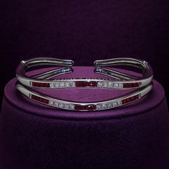 Double Wave Ruby & Diamond Bracelet