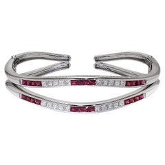 Double Wave Ruby & Diamond Bracelet
