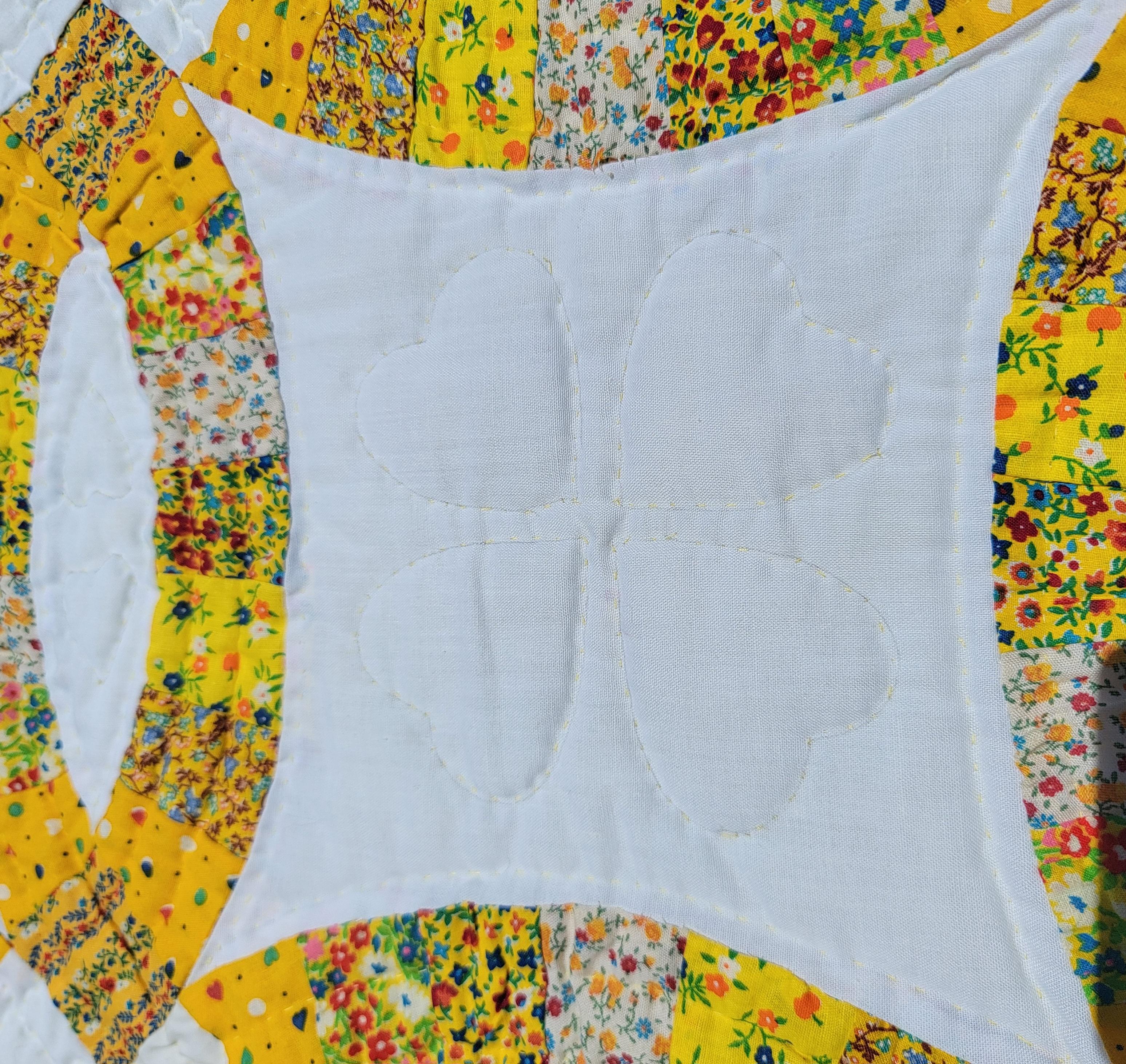 Mid-20th Century Double Wedding Ring Quilt For Sale