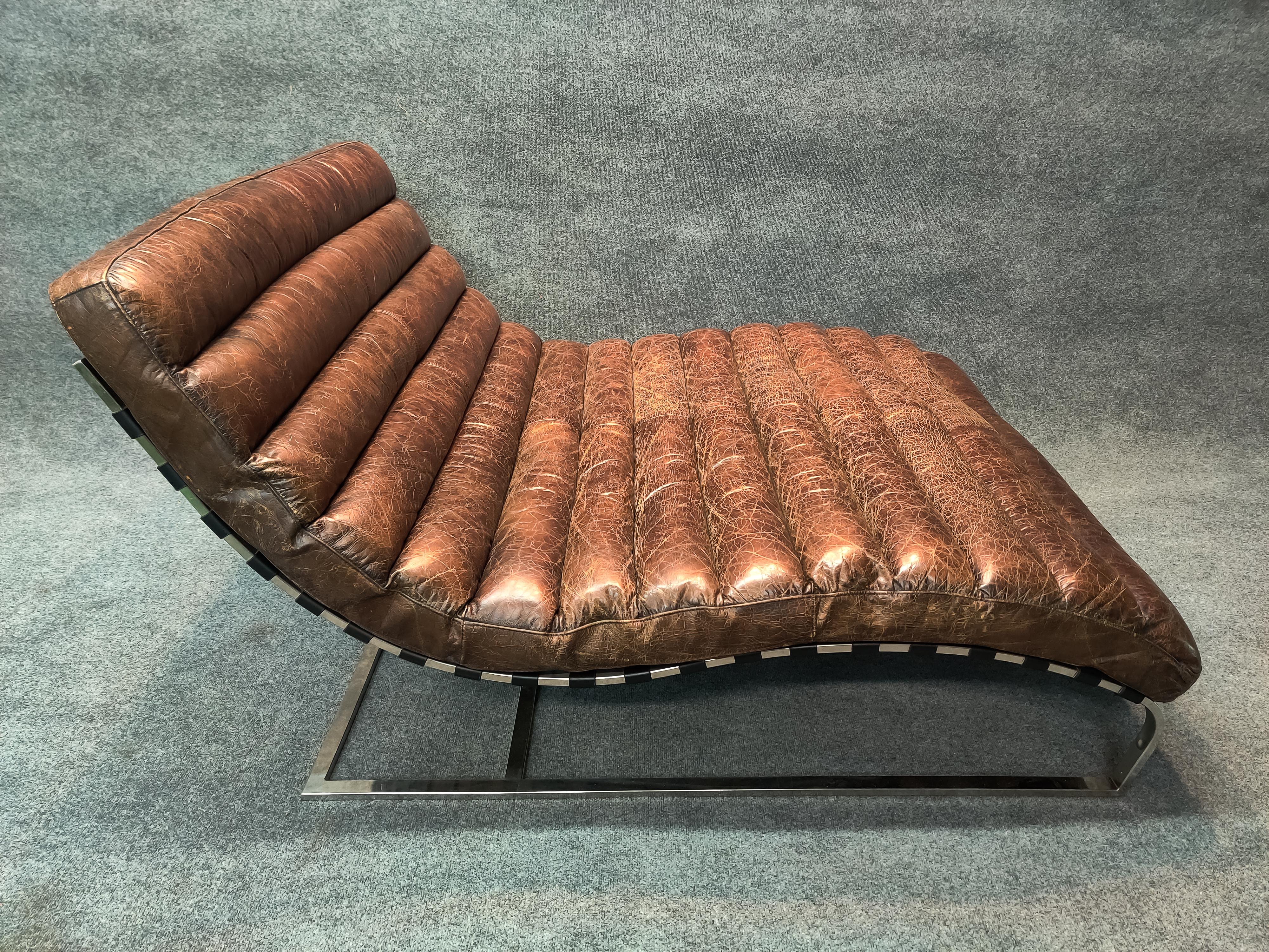 leather double chaise lounge
