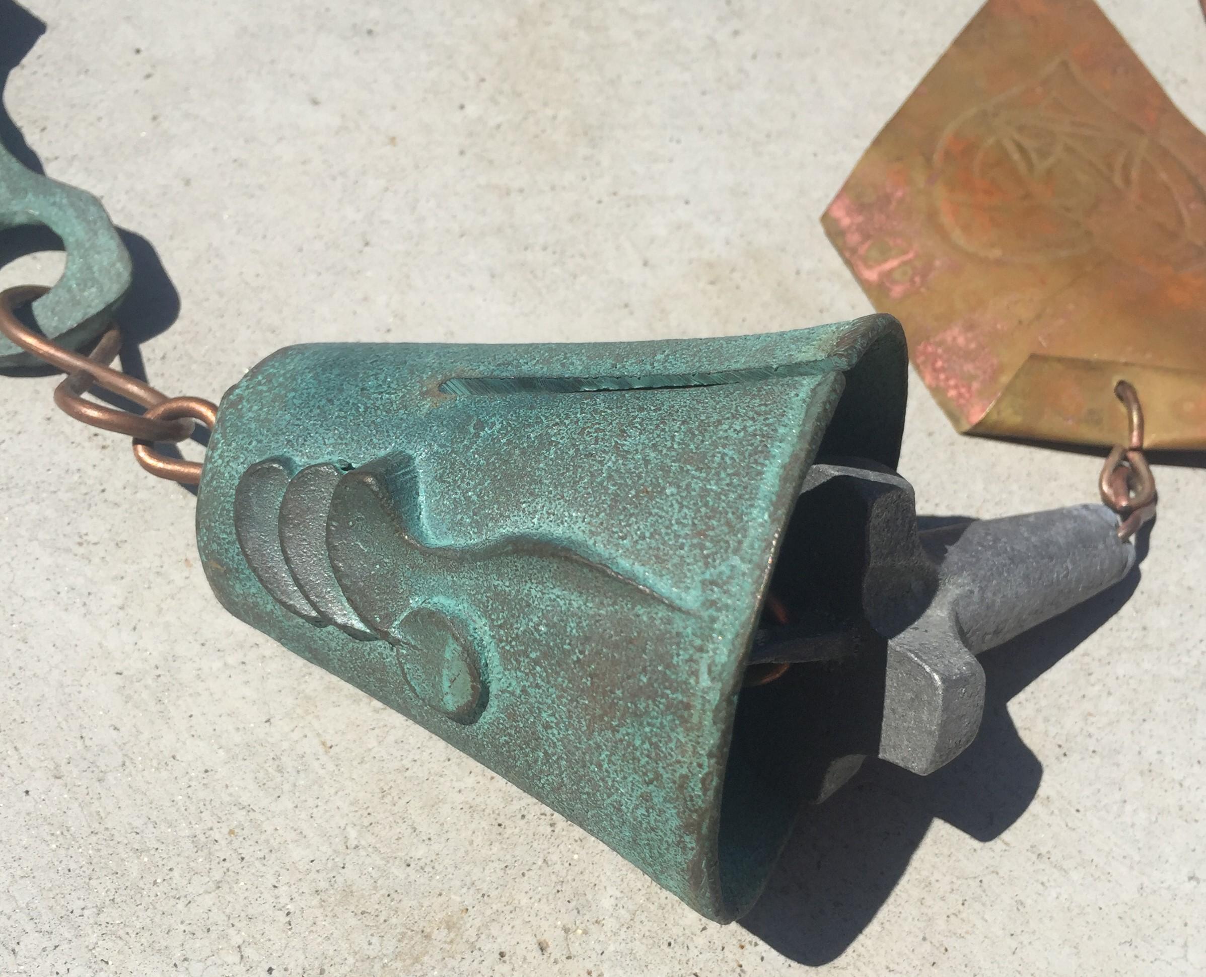 Double Wind Bell in the Style of Paolo Soleri In Good Condition In San Diego, CA