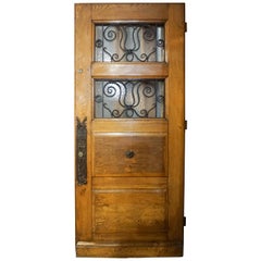 Double Window Door with Decorative Knob Plate