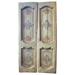 Porta a doppia anta, intagliata e dipinta nel pannello, '700 Italia