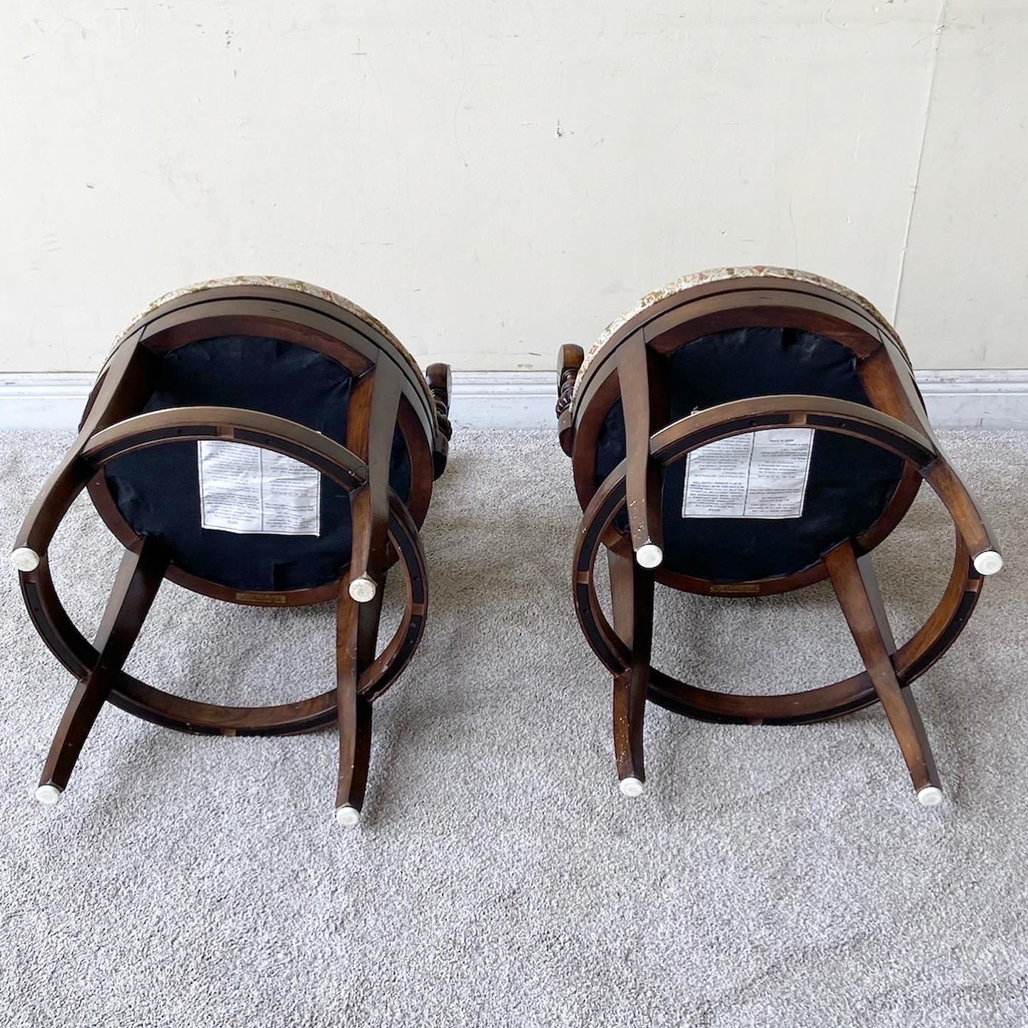 Santa Fe-Holzhocker mit doppelter X-Rückenlehne von Woodbridge Furniture Co. (amerikanisch) im Angebot