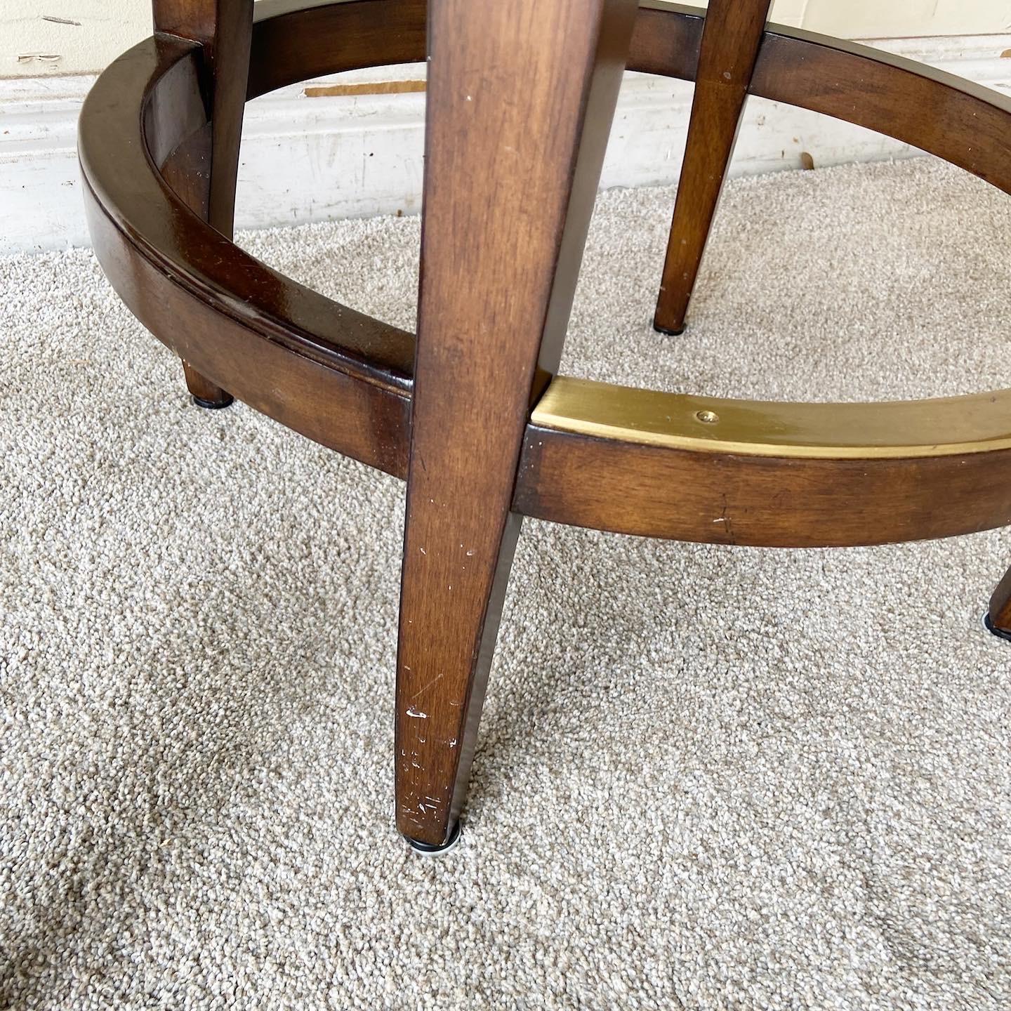 Late 20th Century Double X Back Santa Fe Wooden Stools by Woodbridge Furniture Co. For Sale