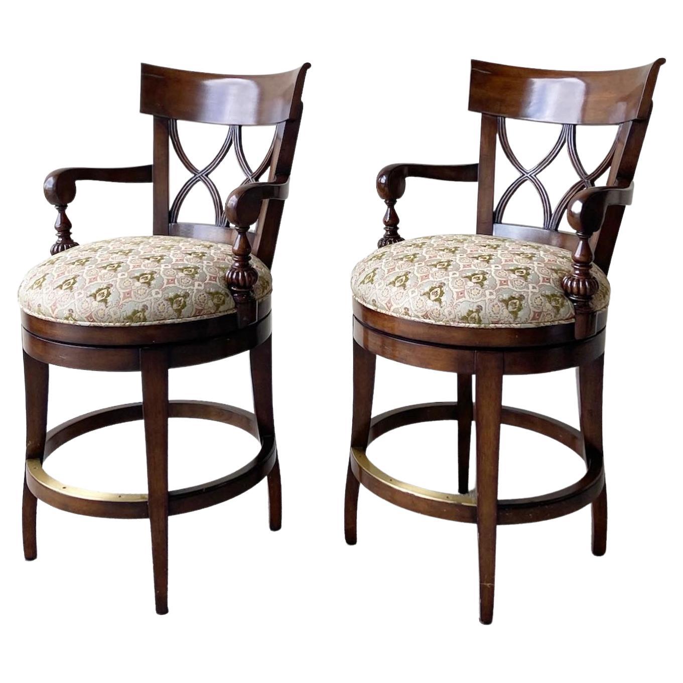 Double X Back Santa Fe Wooden Stools by Woodbridge Furniture Co. For Sale