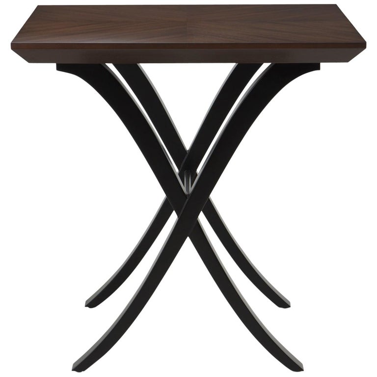 Double X Side Table with Mahogany Top For Sale at 1stDibs