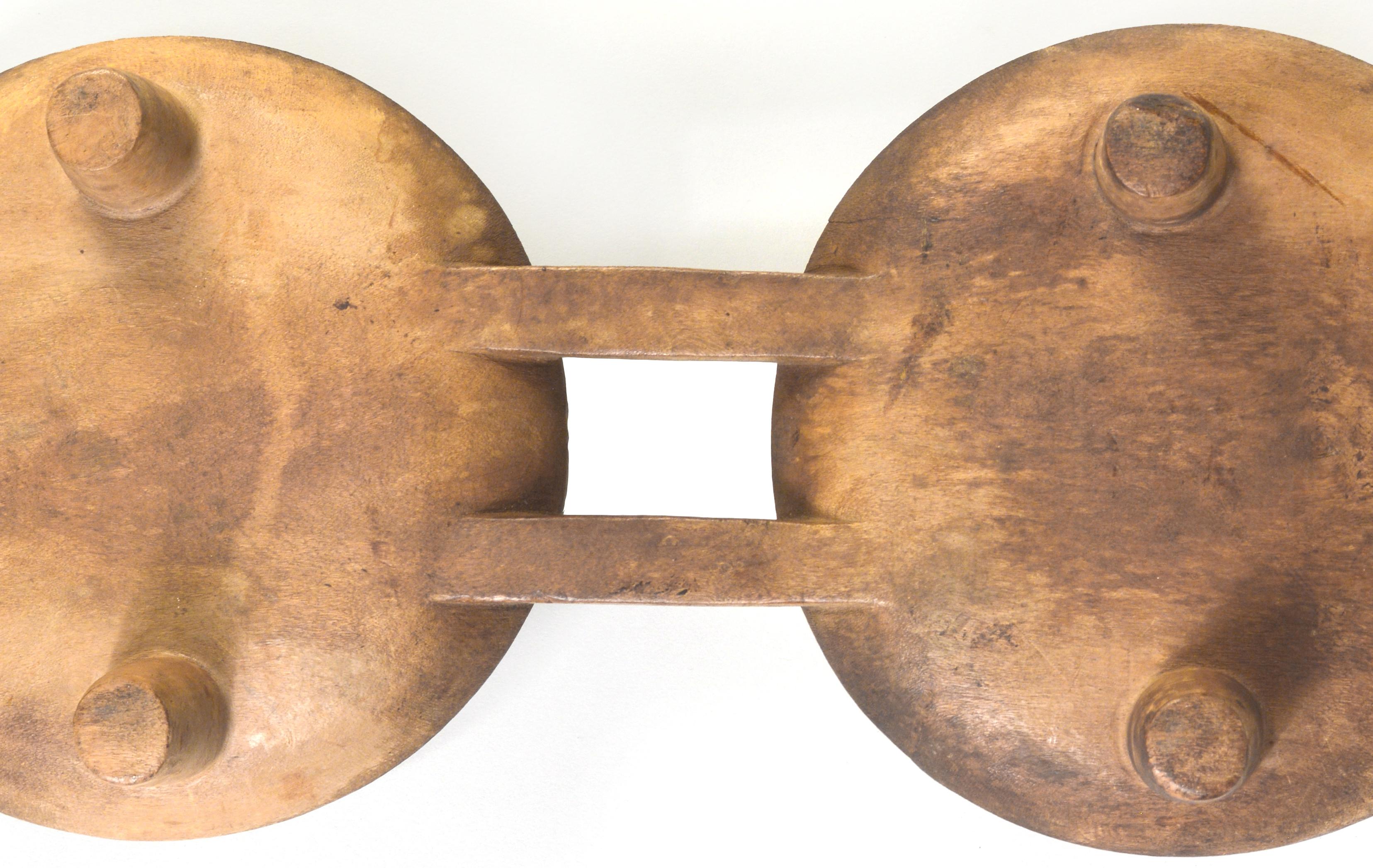 South African Double Zulu Ugqoko Meat Platter, Light Wood For Sale