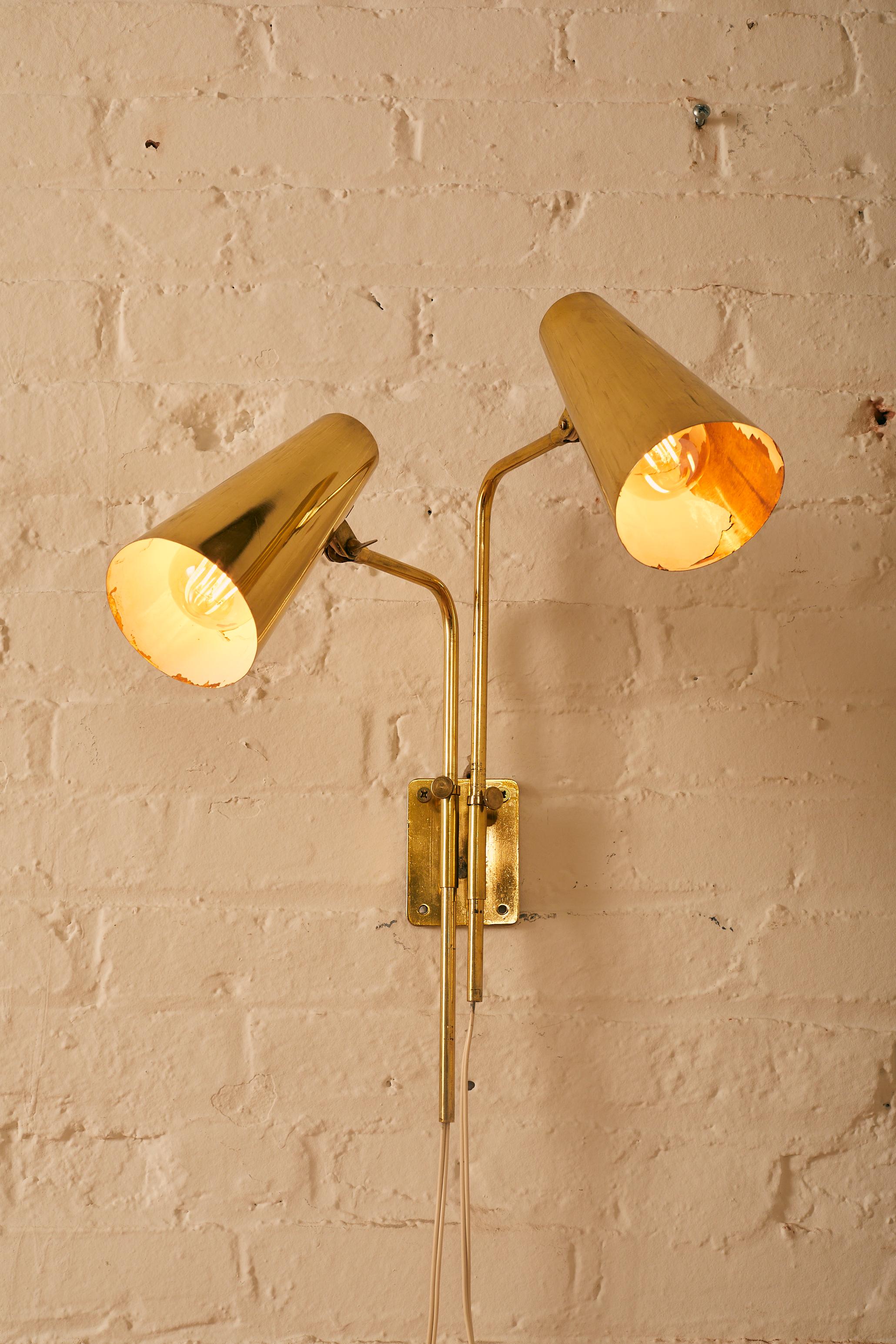 Doubled Headed Wall Sconce by Paavo Tynell In Good Condition For Sale In Long Island City, NY