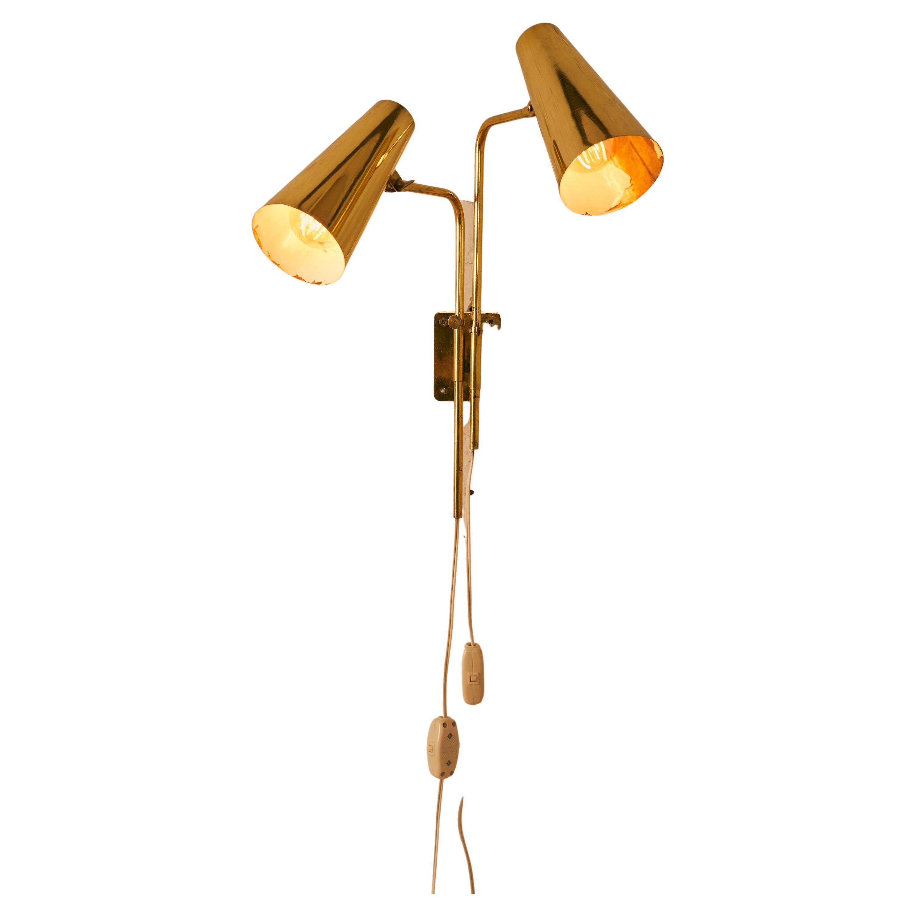Doubled Headed Wall Sconce by Paavo Tynell For Sale
