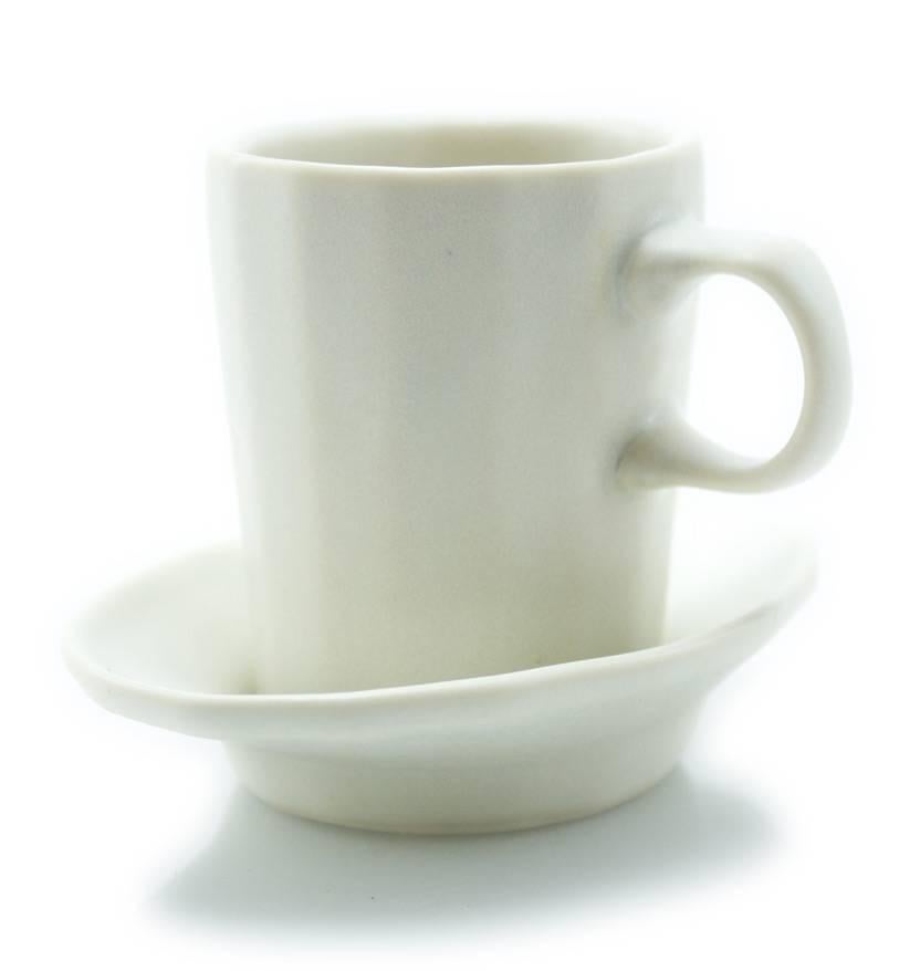 Doubleshot Espresso Cup and Saucer Set of Four Contemporary Glazed Porcelain 3