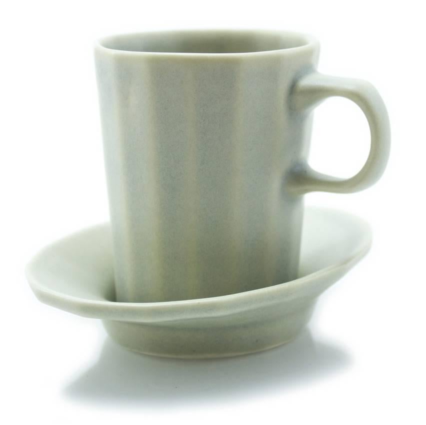 Doubleshot Espresso Cup and Saucer Set of Four Contemporary Glazed Porcelain 1