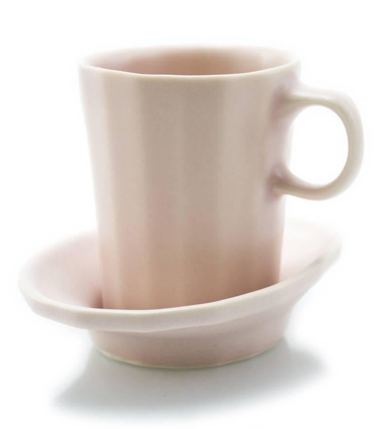 Doubleshot Espresso Cup and Saucer Set of Four Contemporary Glazed Porcelain 2