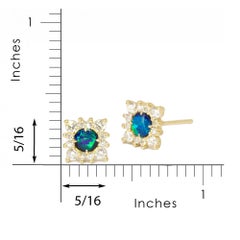 Doublet Opal Gold 18k Stud Earrings