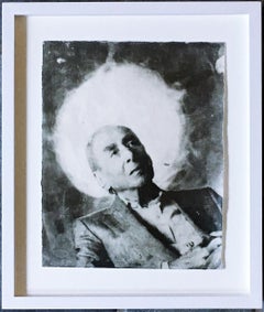 Portrait of renowned art dealer Leo Castelli inscribed to Nina Castelli Sundell 