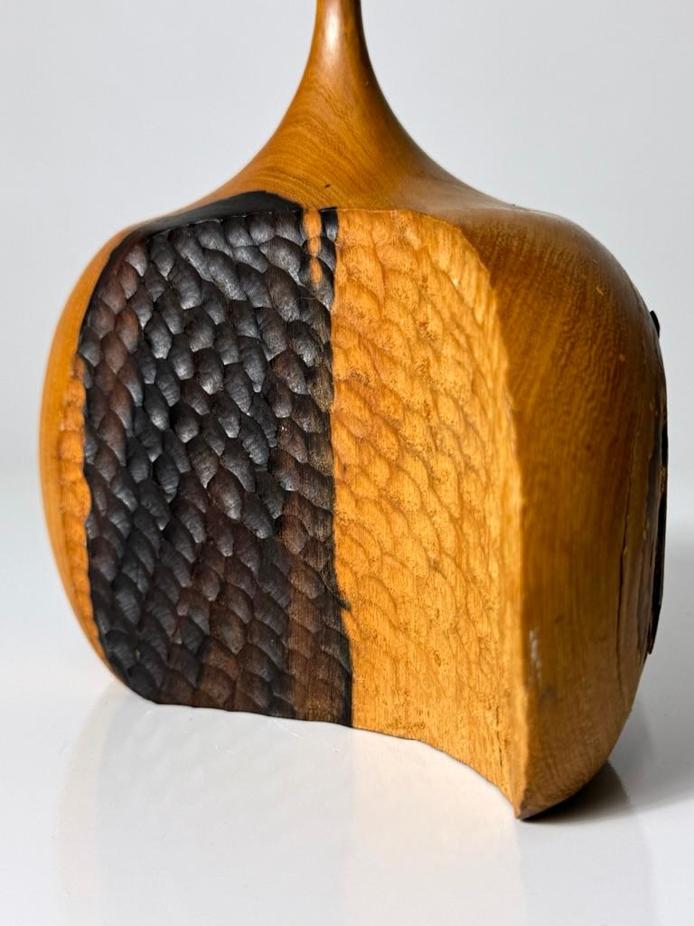 Doug Ayers Carved Ironwood Live Edge Vase Weedpot Vessel Sculpture 1970s For Sale 2