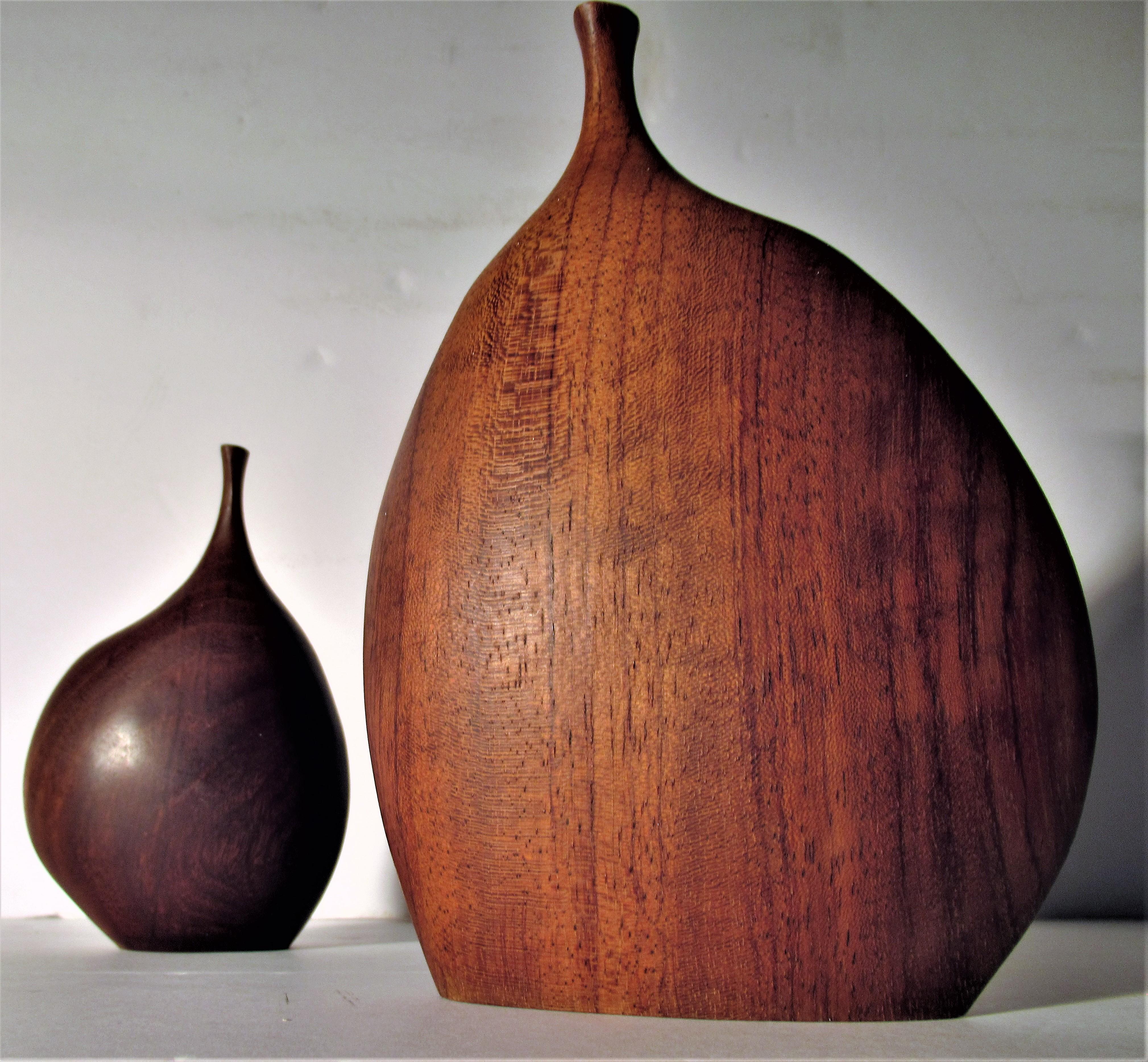 Carved  Doug Ayers Exotic Wood Vases 