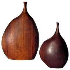 Vintage  Doug Ayers Exotic Wood Vases 