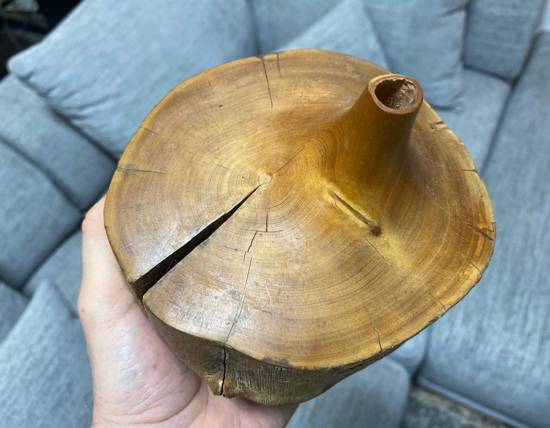 Doug Ayers Signed California Artist Midcentury Organic Wood Turned Vase Sculpure For Sale 8
